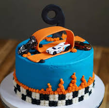Colorful Race car cake design