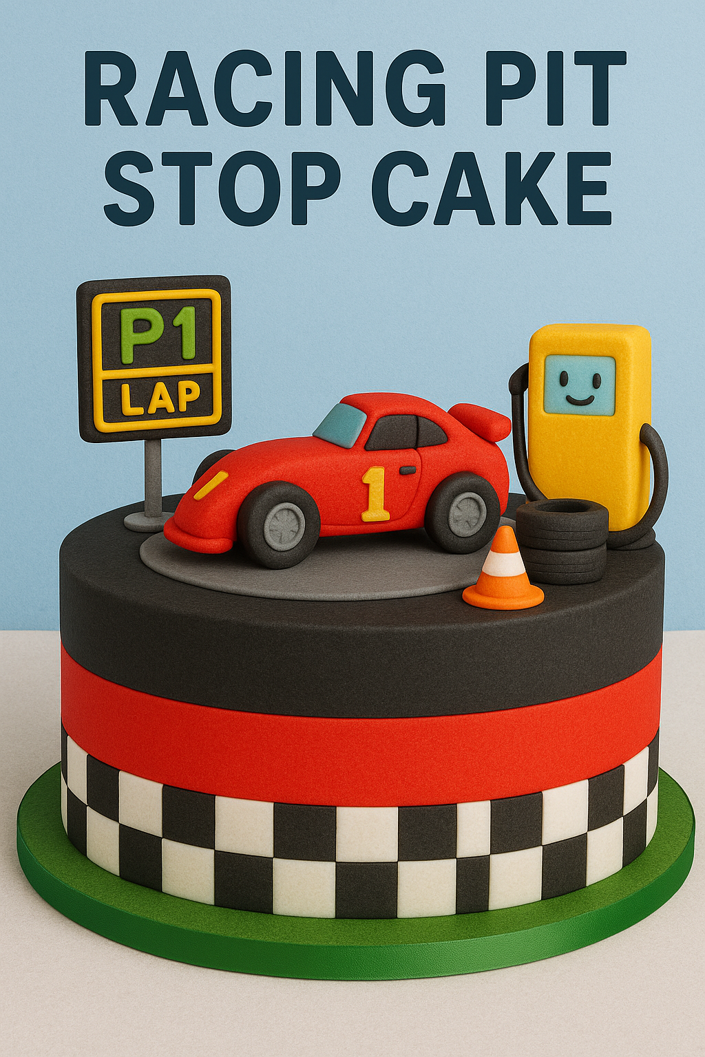 Racing Pit Stop car cake design