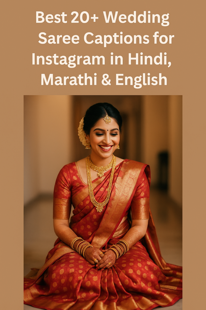 best wedding saree caption for instagram in hindi , marathi & english