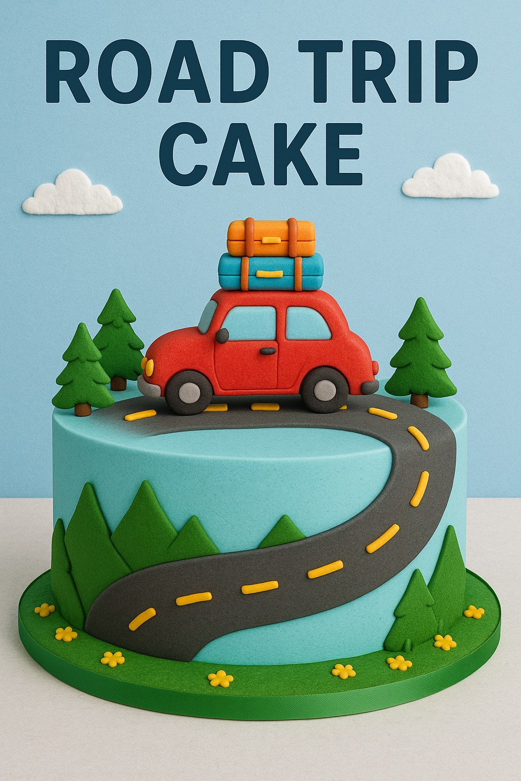 road trip car cake design