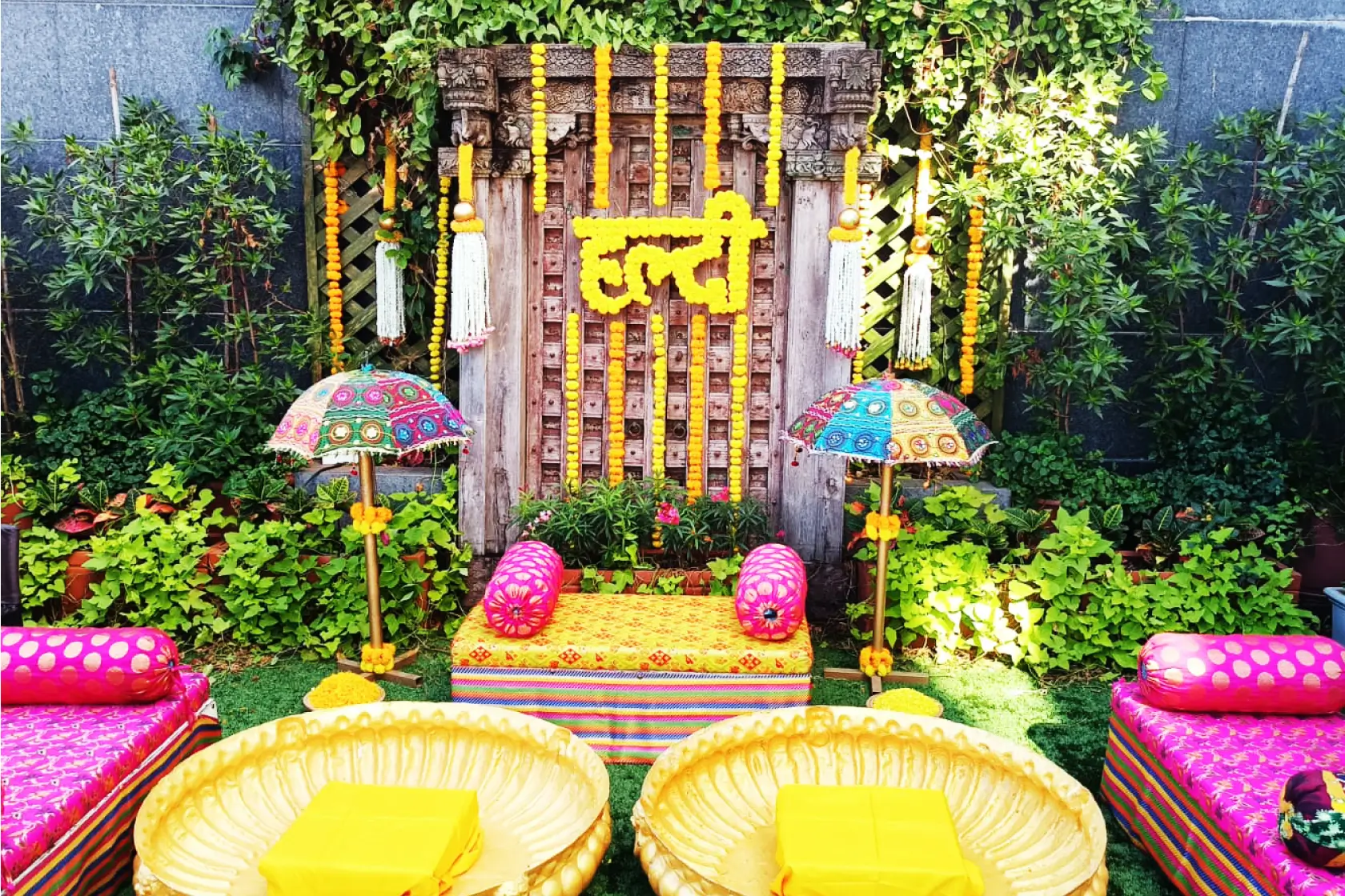 Incorporating Modern Elements With haldi decoration
