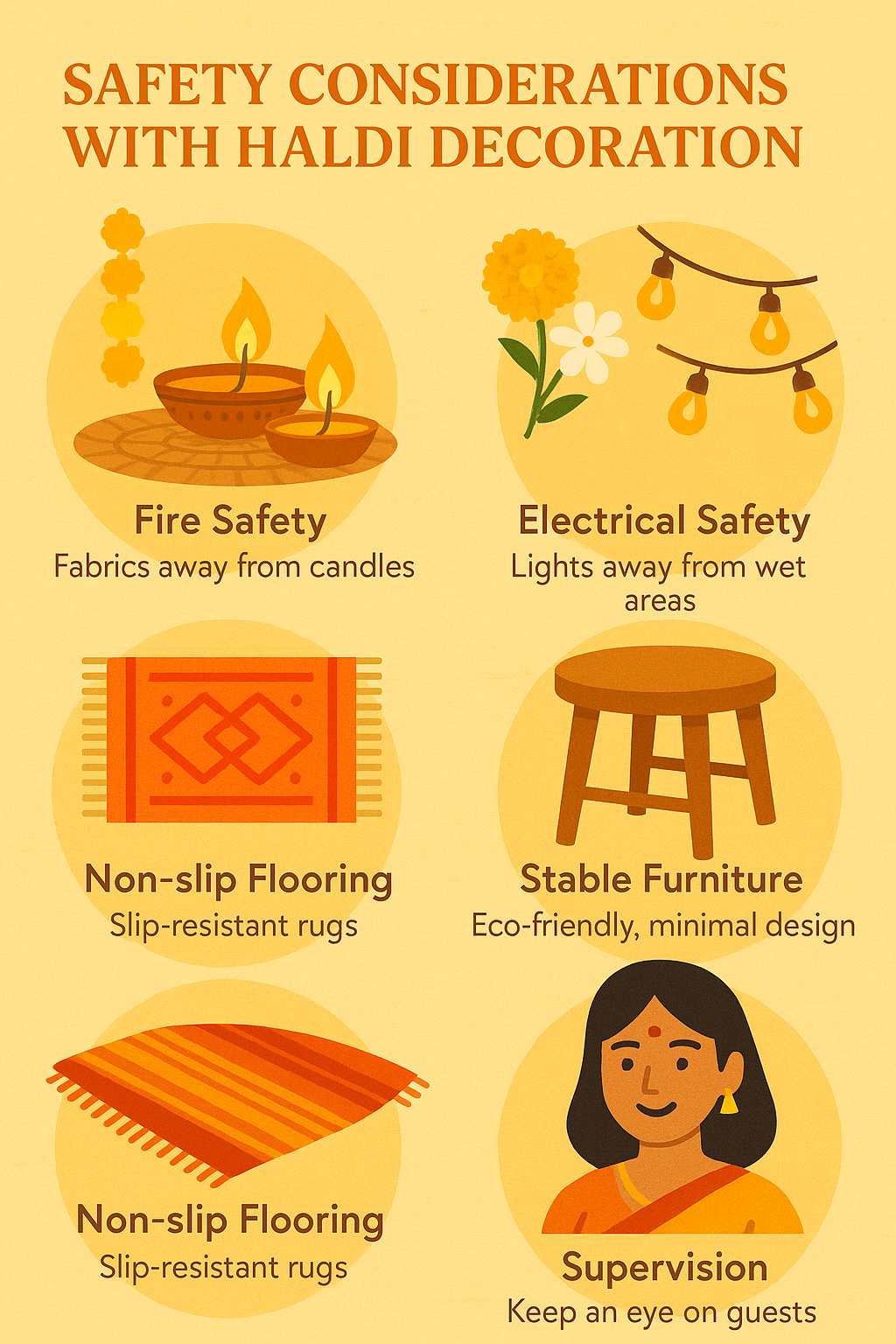 Safety Considerations with haldi decoration