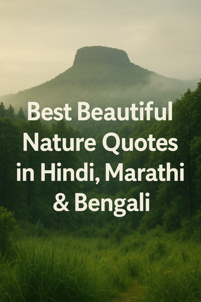 beautiful nature quotes in hindi , marathi & Bengali