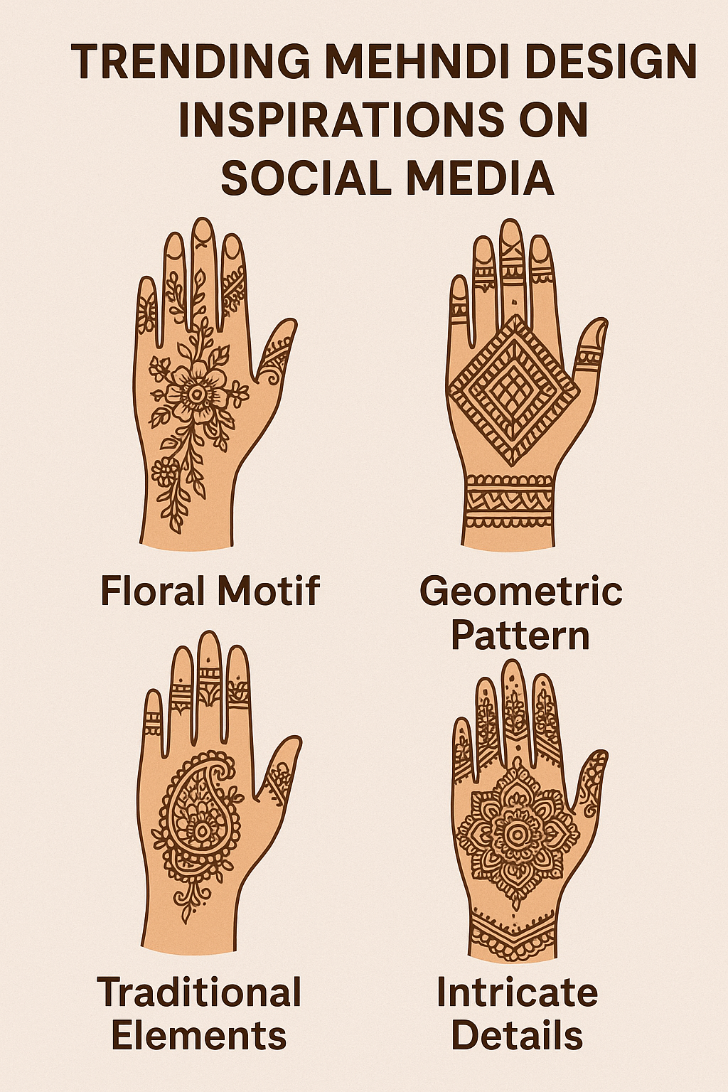 trending mehendi design Inspirations on Social Media