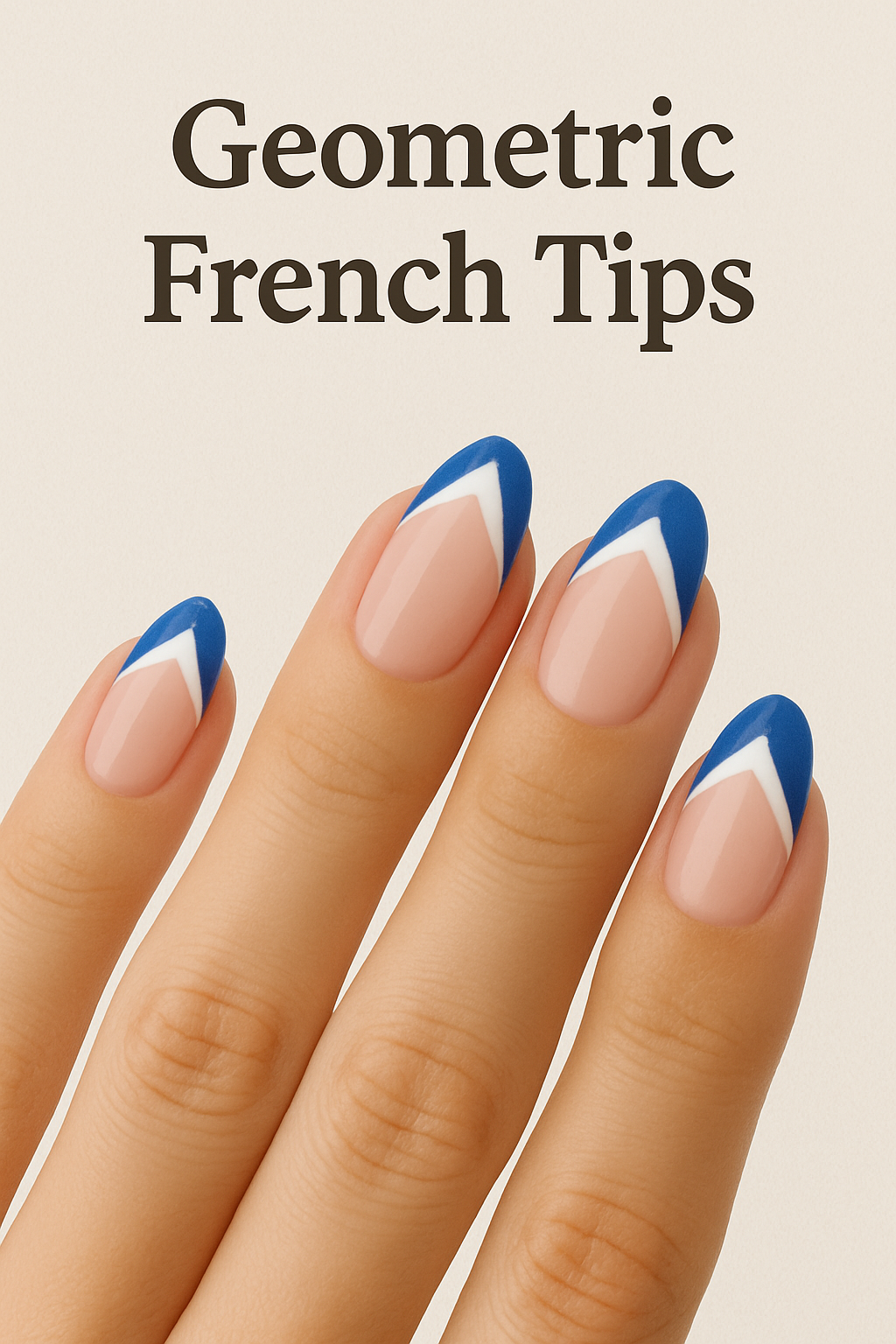 Geometric French nail tips