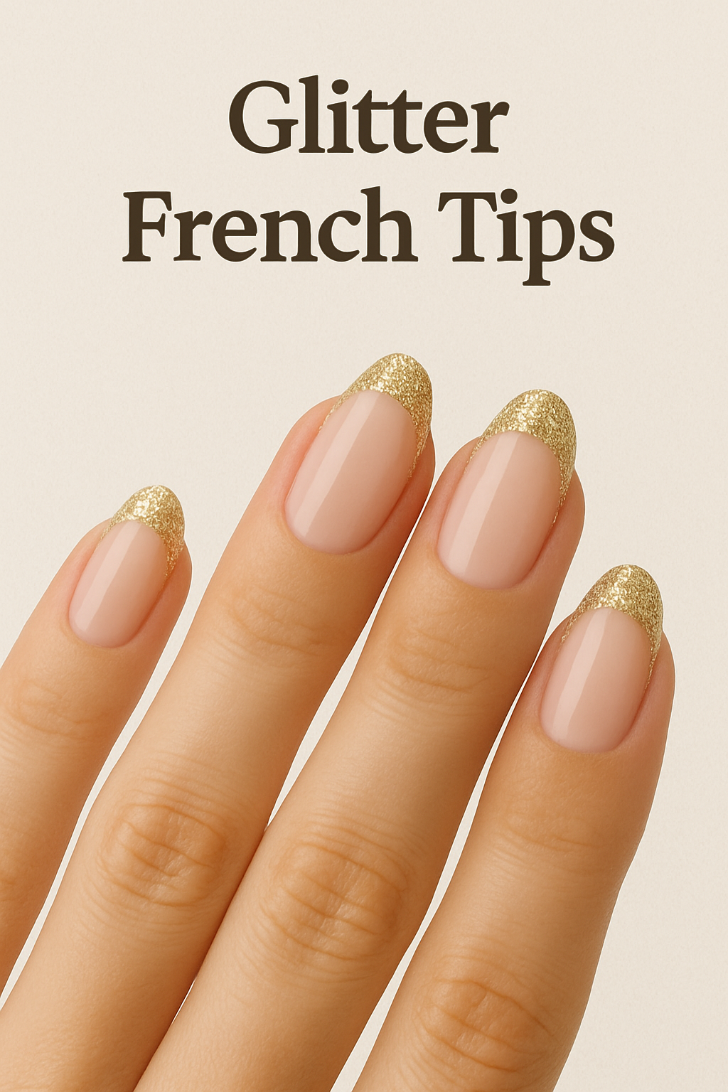 Glitter french nail tips